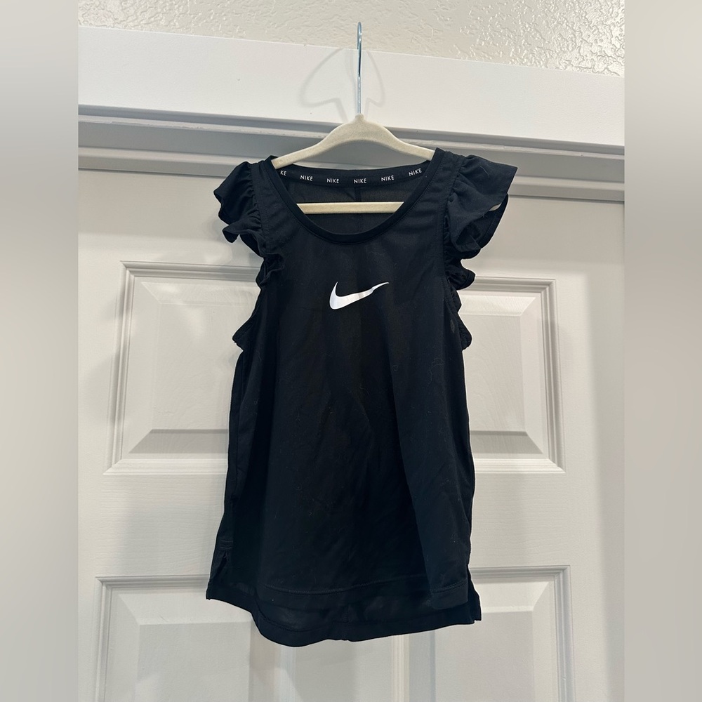 Nike Black Tank with Ruffle Sleeves